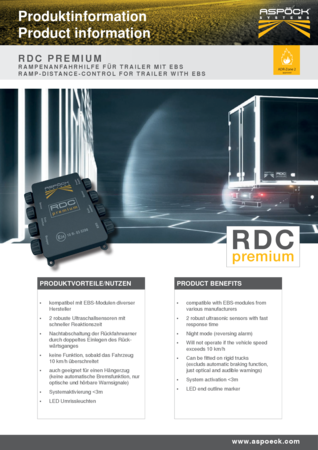 RDCpremium - Ramp-Distance-Contol for Trailer with EBS