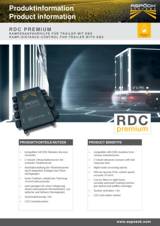 RDCpremium - Rampenanfahrhilfe für Trailer mit EBS