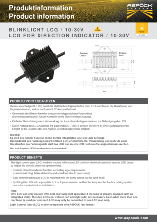 LCG for direction indicator 